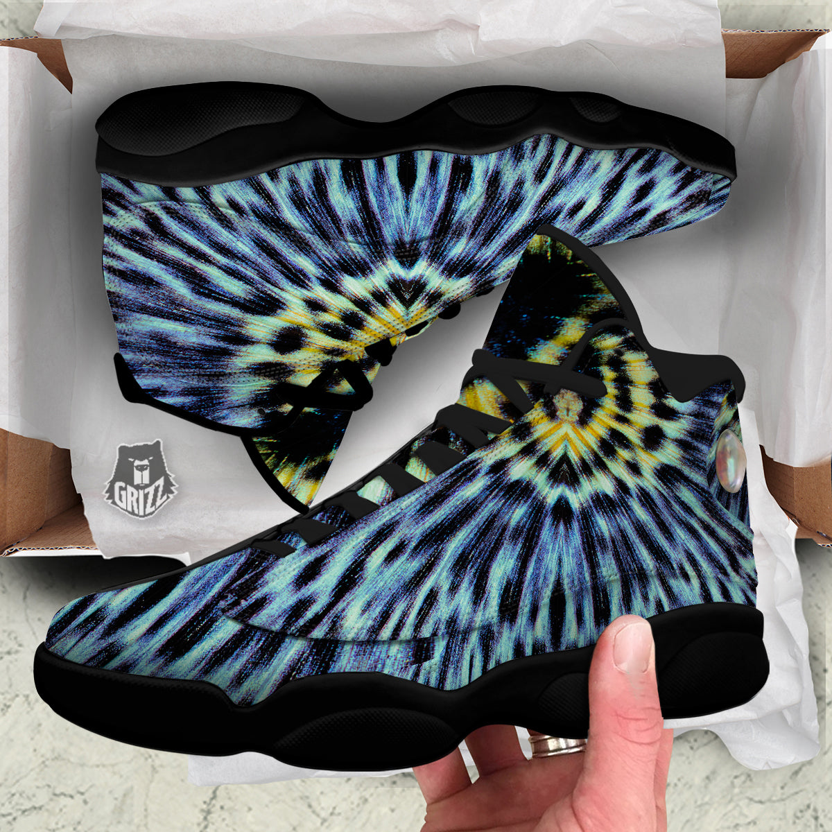 Butterfly Wing Skin Blue Print Black Basketball Shoes-grizzshop