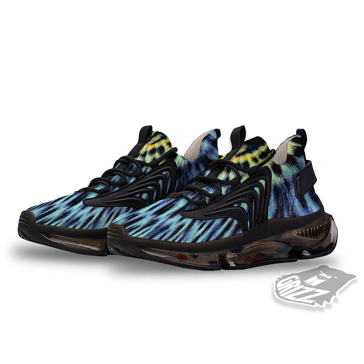 Butterfly Wing Skin Blue Print Black Gym Shoes-grizzshop