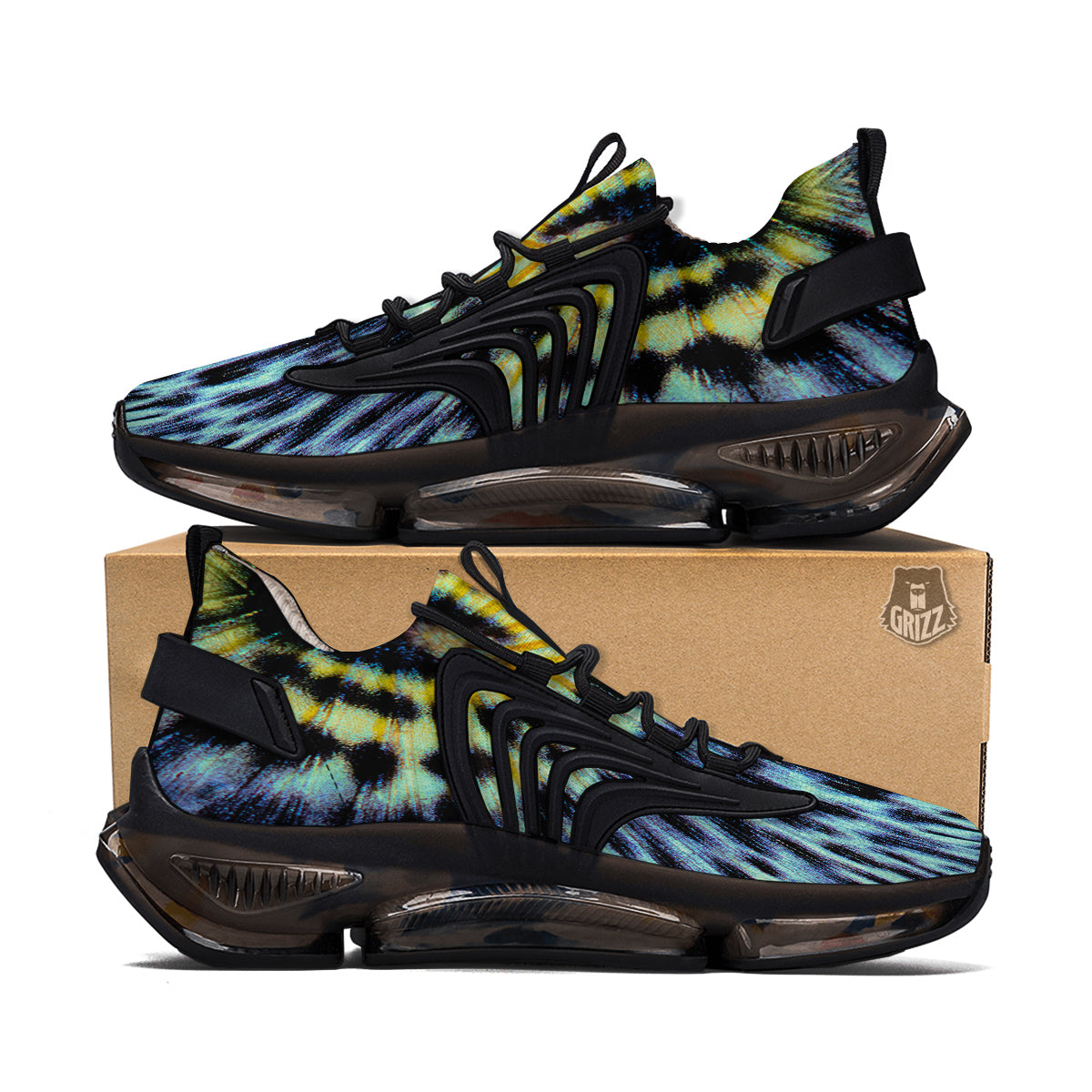 Butterfly Wing Skin Blue Print Black Gym Shoes-grizzshop