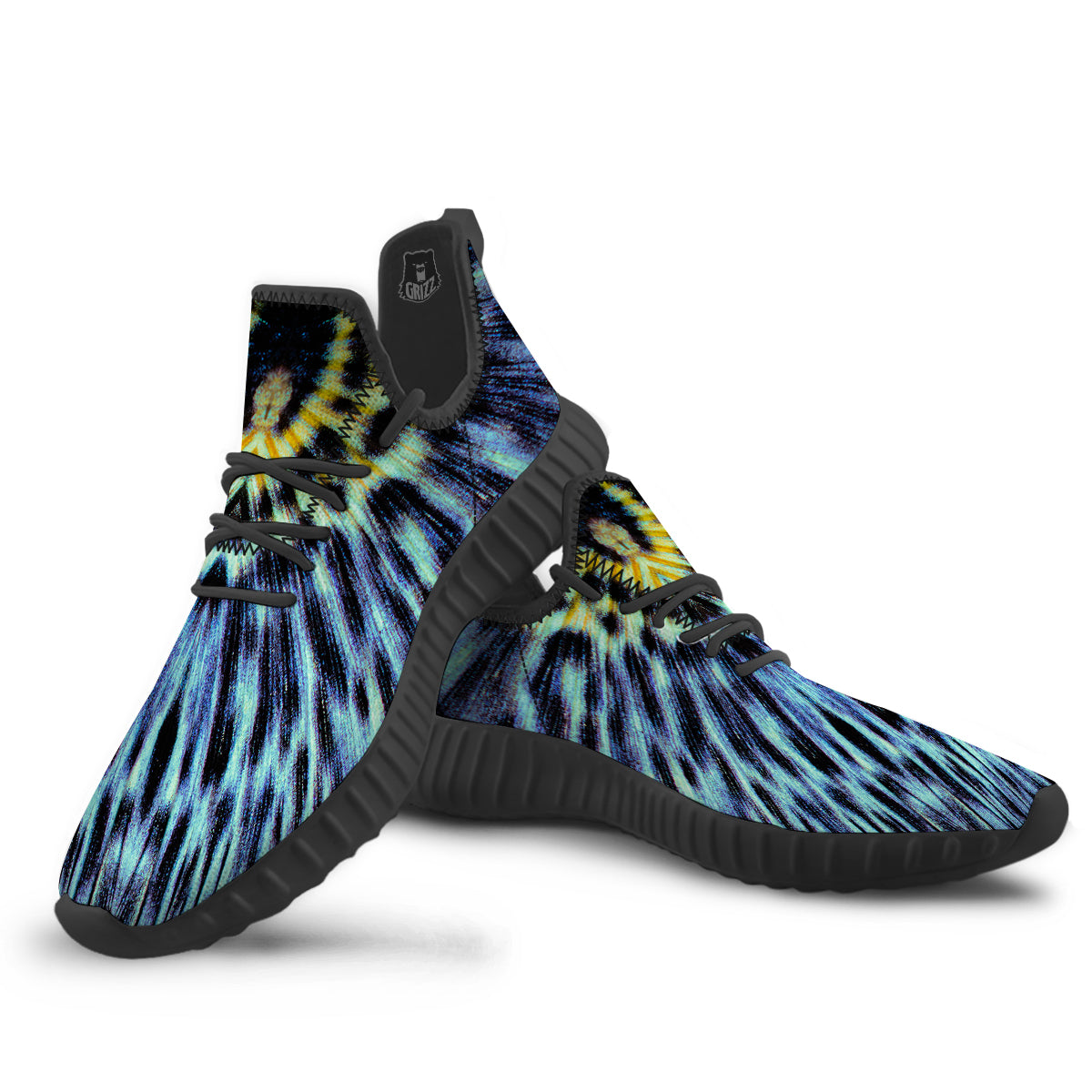 Butterfly Wing Skin Blue Print Black Walking Shoes-grizzshop
