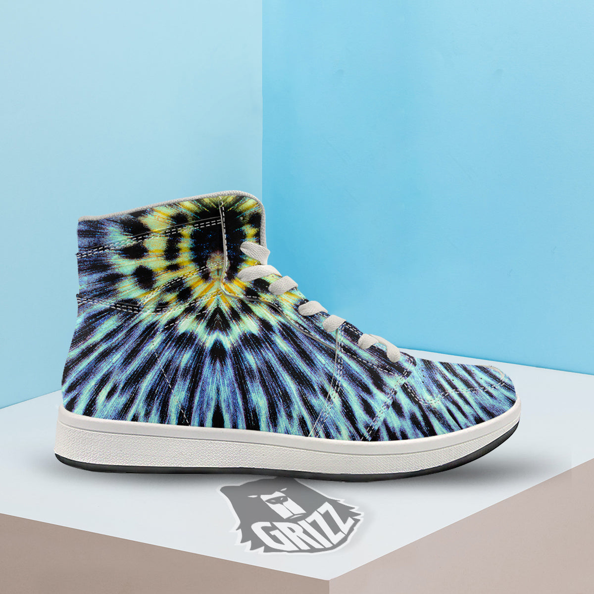 Butterfly Wing Skin Blue Print High Top Sneakers-grizzshop