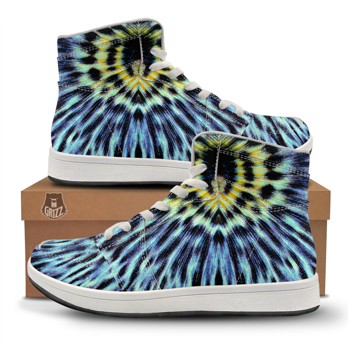 Butterfly Wing Skin Blue Print High Top Sneakers-grizzshop