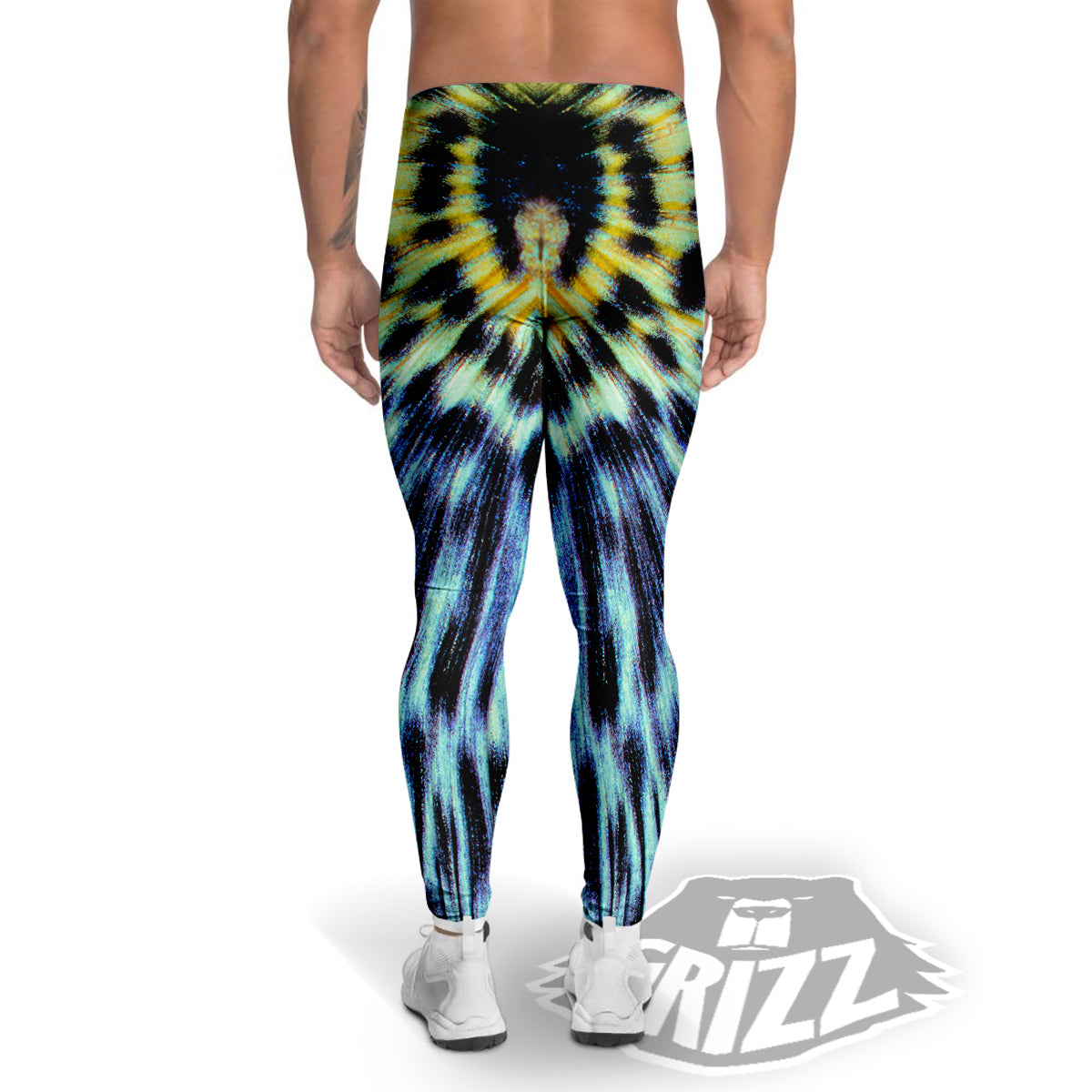 Butterfly Wing Skin Blue Print Men's Leggings-grizzshop