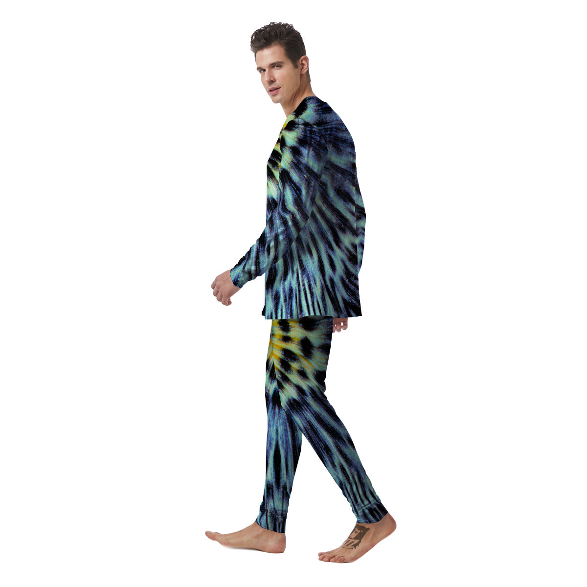 Butterfly Wing Skin Blue Print Men's Pajamas-grizzshop