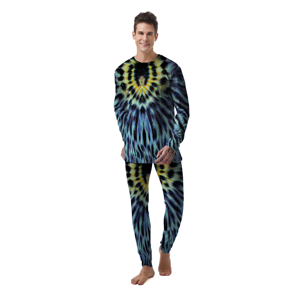 Butterfly Wing Skin Blue Print Men's Pajamas-grizzshop