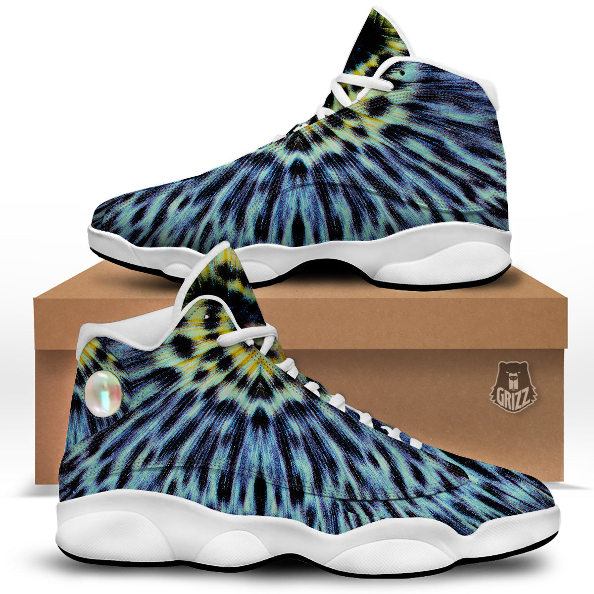 Butterfly Wing Skin Blue Print White Basketball Shoes-grizzshop