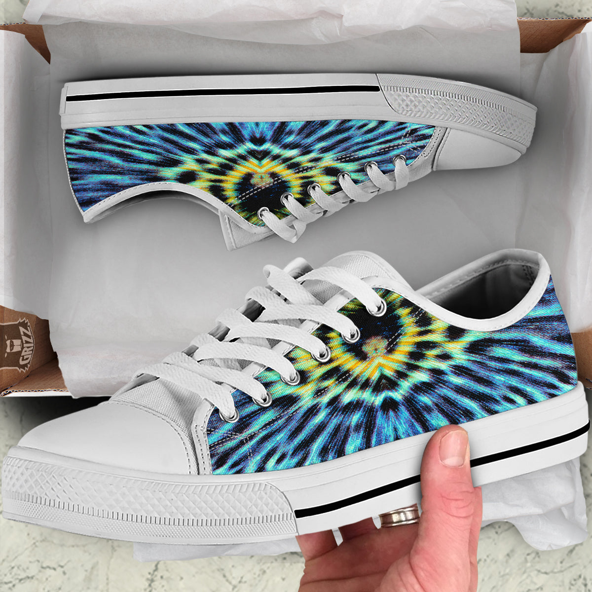 Butterfly Wing Skin Blue Print White Low Top Shoes-grizzshop