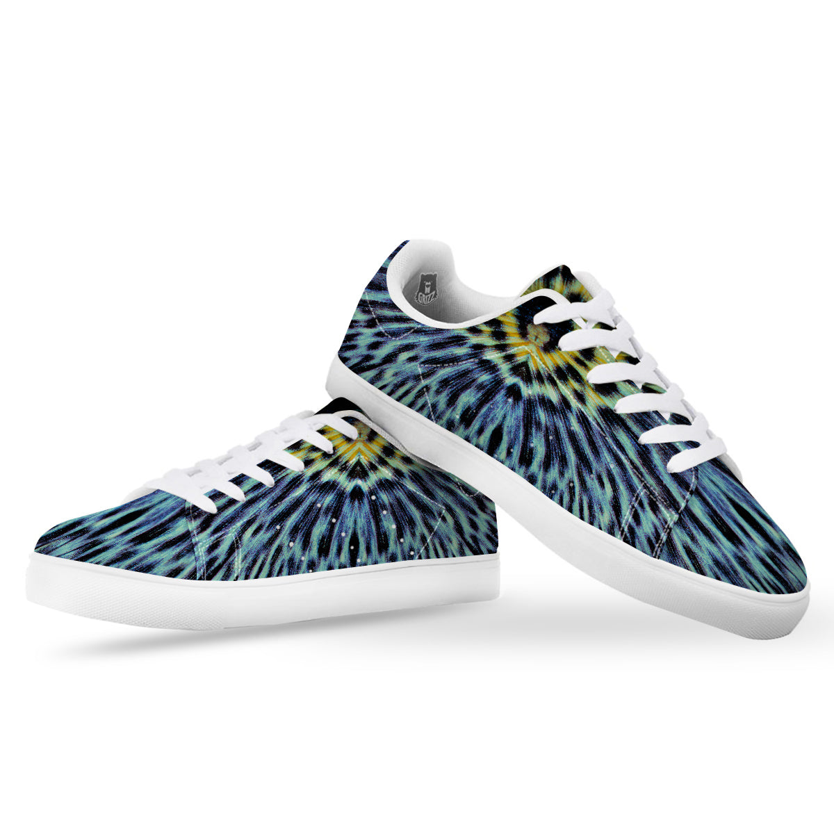 Butterfly Wing Skin Blue Print White Low Top Sneakers-grizzshop