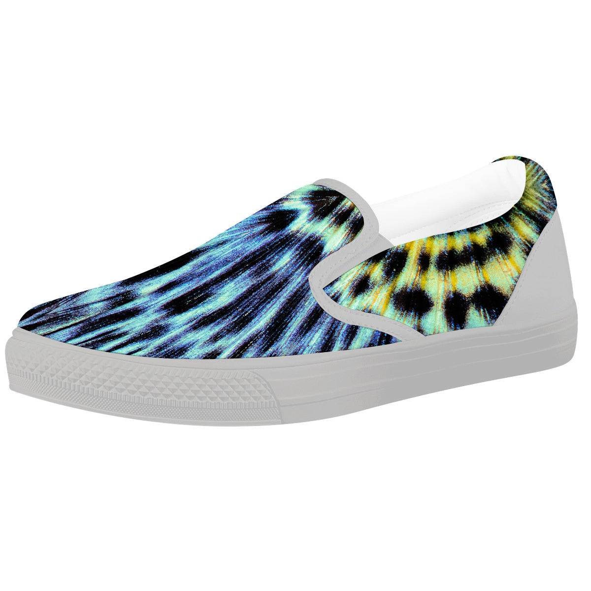 Butterfly Wing Skin Blue Print White Slip On Shoes-grizzshop