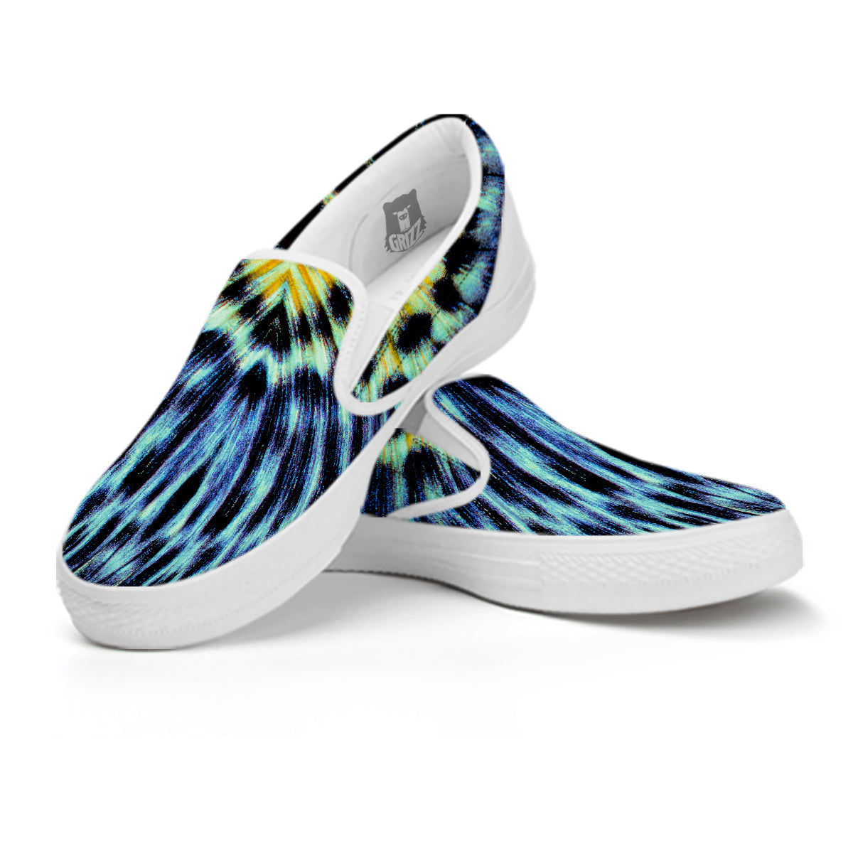 Butterfly Wing Skin Blue Print White Slip On Shoes-grizzshop