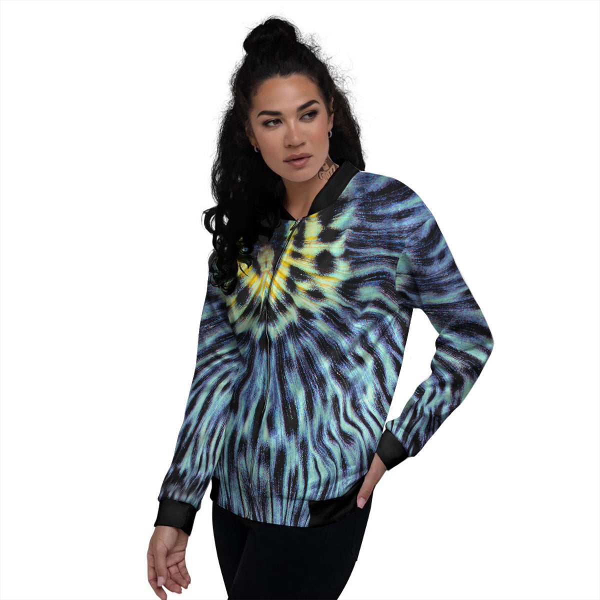 Butterfly Wing Skin Blue Print Women's Bomber Jacket-grizzshop