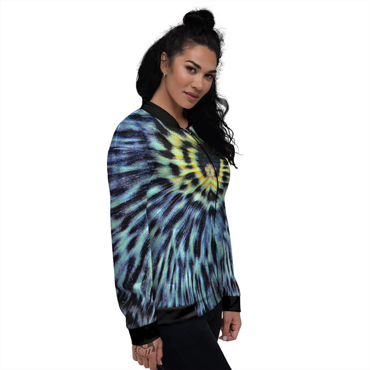 Butterfly Wing Skin Blue Print Women's Bomber Jacket-grizzshop