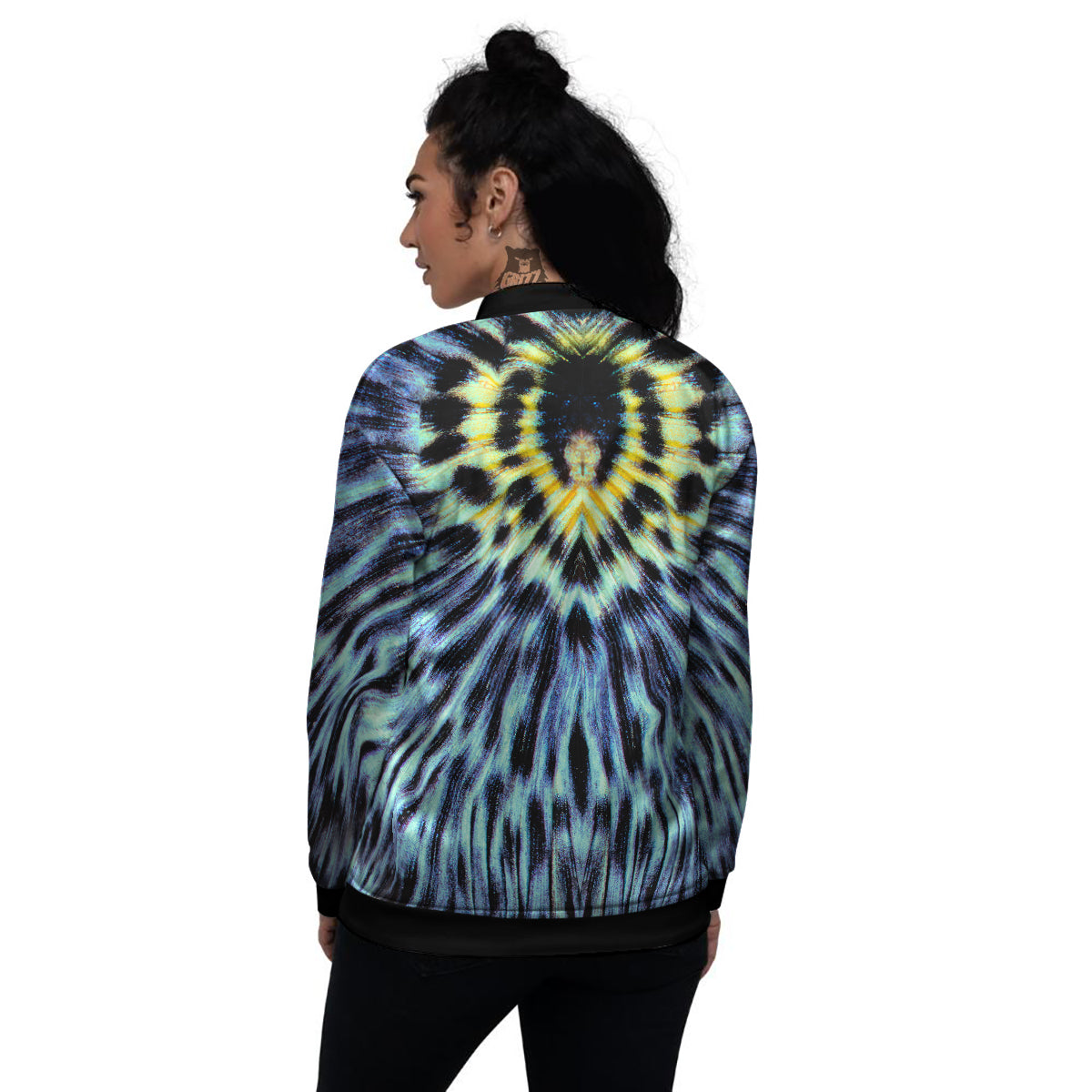 Butterfly Wing Skin Blue Print Women's Bomber Jacket-grizzshop