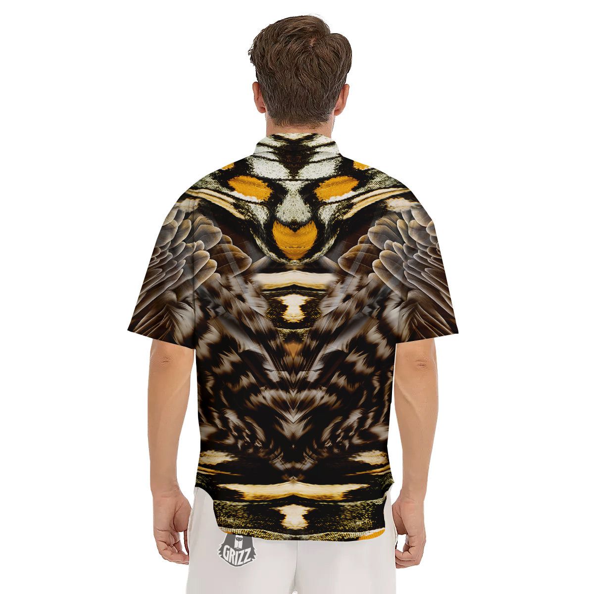 Butterfly Wing Skin Dark And Orange Print Men's Short Sleeve Shirts-grizzshop