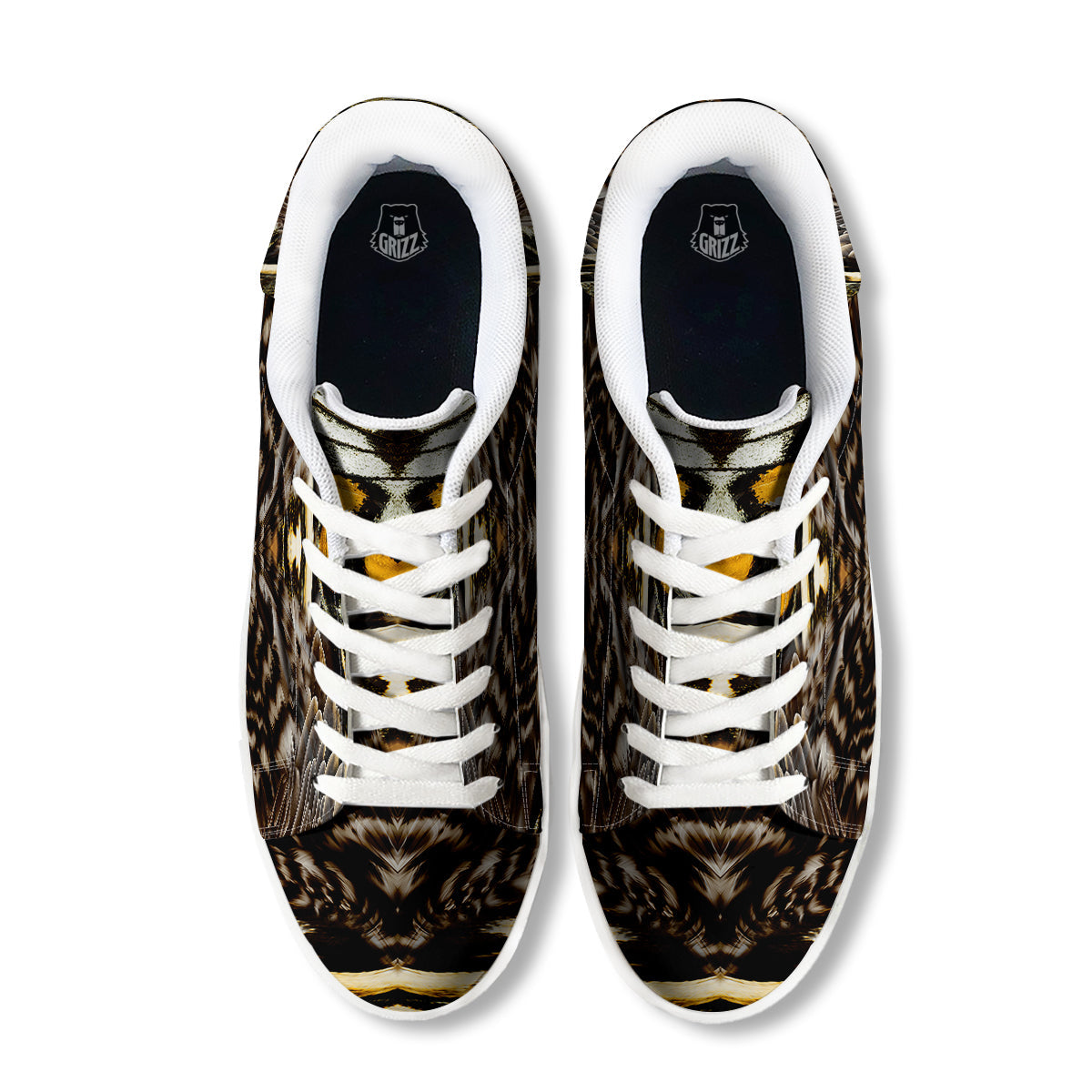 Butterfly Wing Skin Dark And Orange Print White Low Top Sneakers-grizzshop