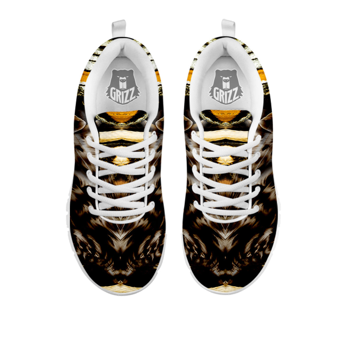 Butterfly Wing Skin Dark And Orange Print White Sneaker-grizzshop