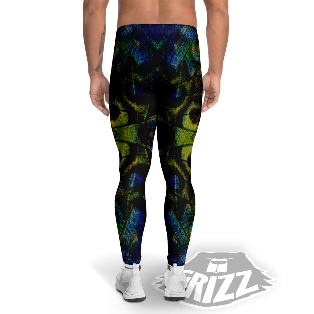 Butterfly Wing Skin Dark Print Men's Leggings-grizzshop
