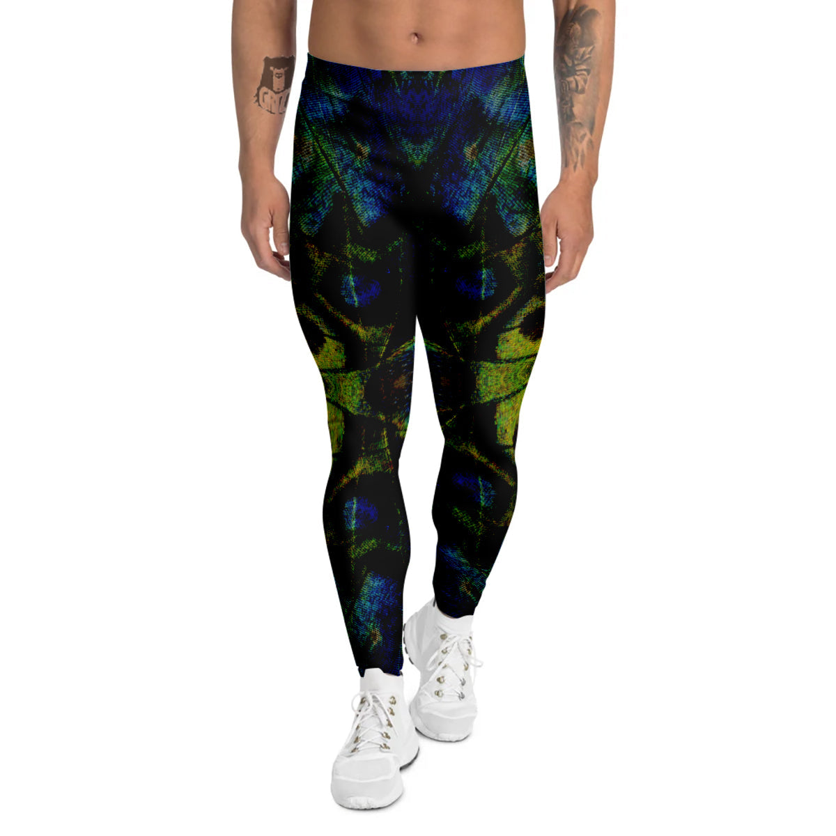 Butterfly Wing Skin Dark Print Men's Leggings-grizzshop