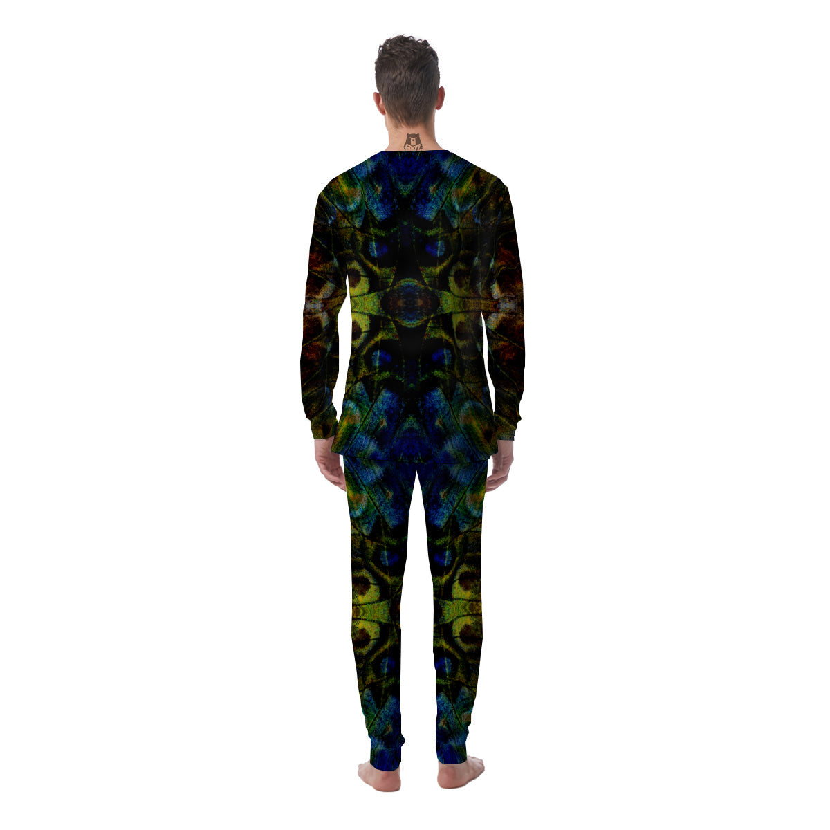 Butterfly Wing Skin Dark Print Men's Pajamas-grizzshop