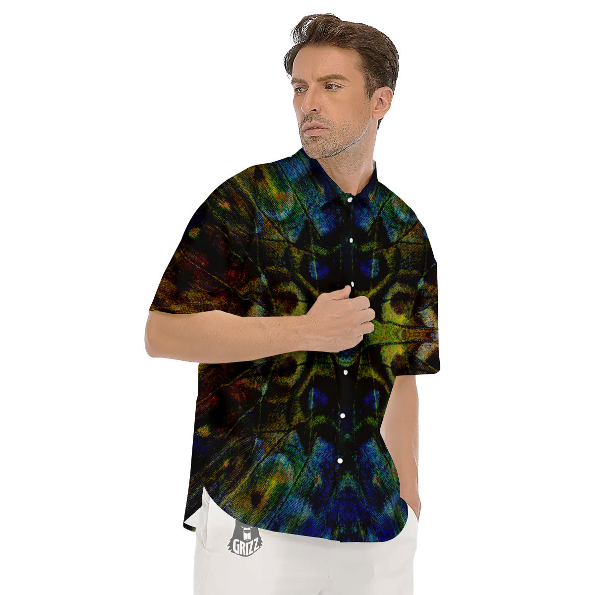 Butterfly Wing Skin Dark Print Men's Short Sleeve Shirts-grizzshop