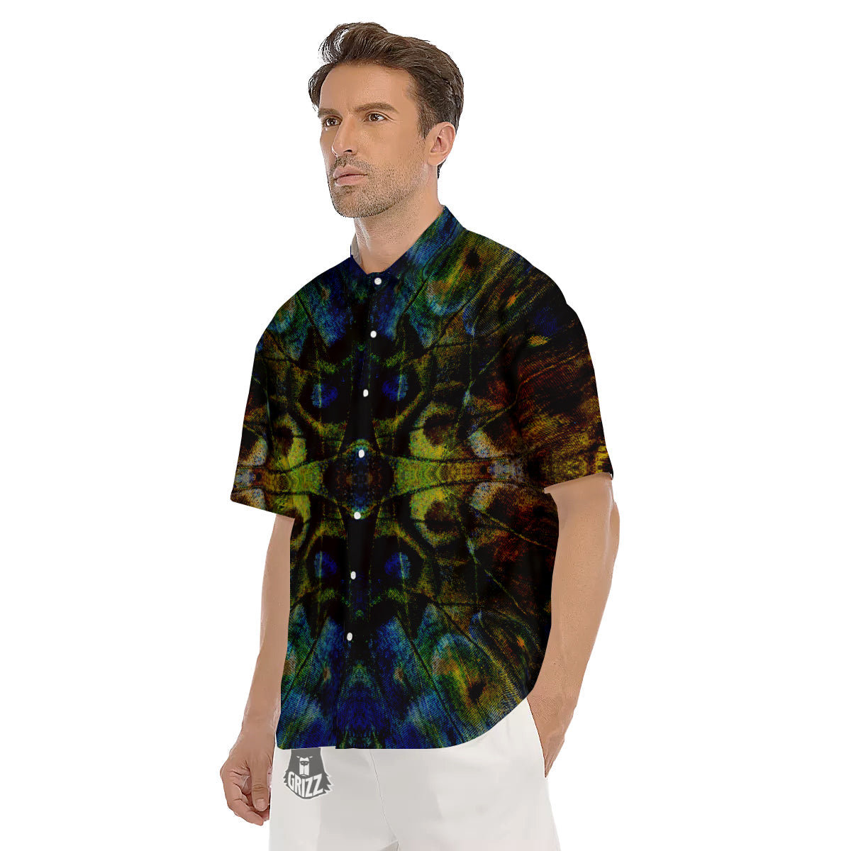 Butterfly Wing Skin Dark Print Men's Short Sleeve Shirts-grizzshop