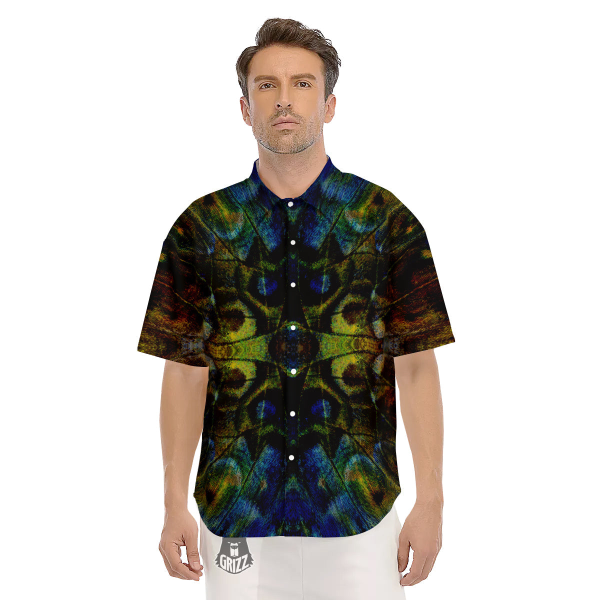 Butterfly Wing Skin Dark Print Men's Short Sleeve Shirts-grizzshop