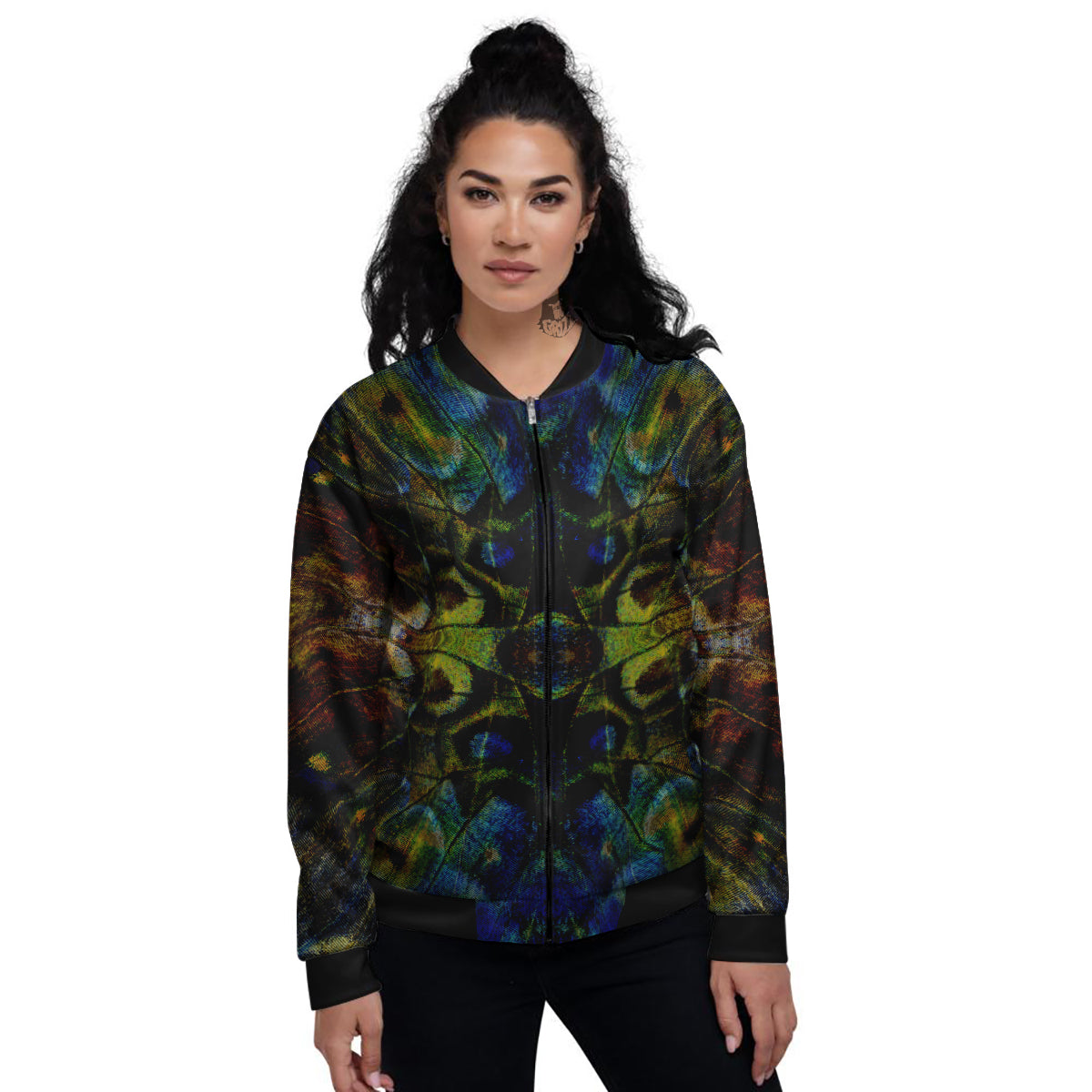 Butterfly Wing Skin Dark Print Women's Bomber Jacket-grizzshop