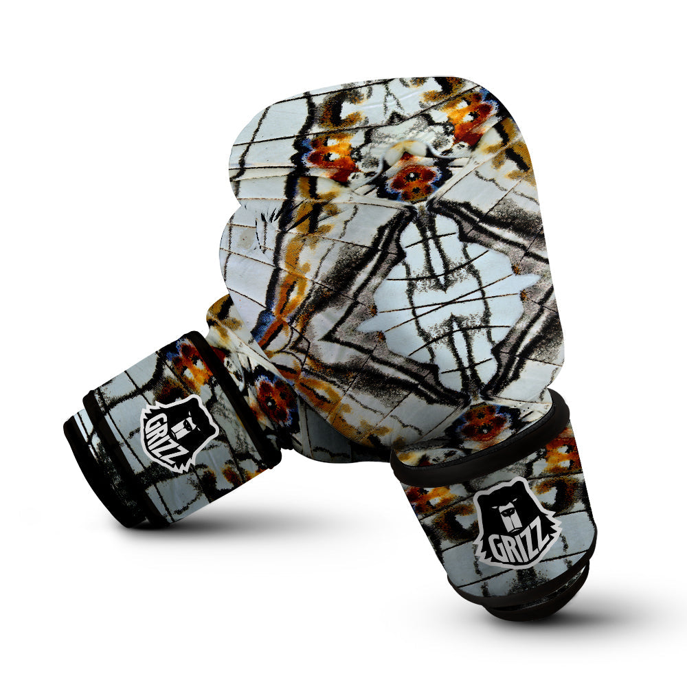 Butterfly Wing Skin Grey Print Boxing Gloves-grizzshop