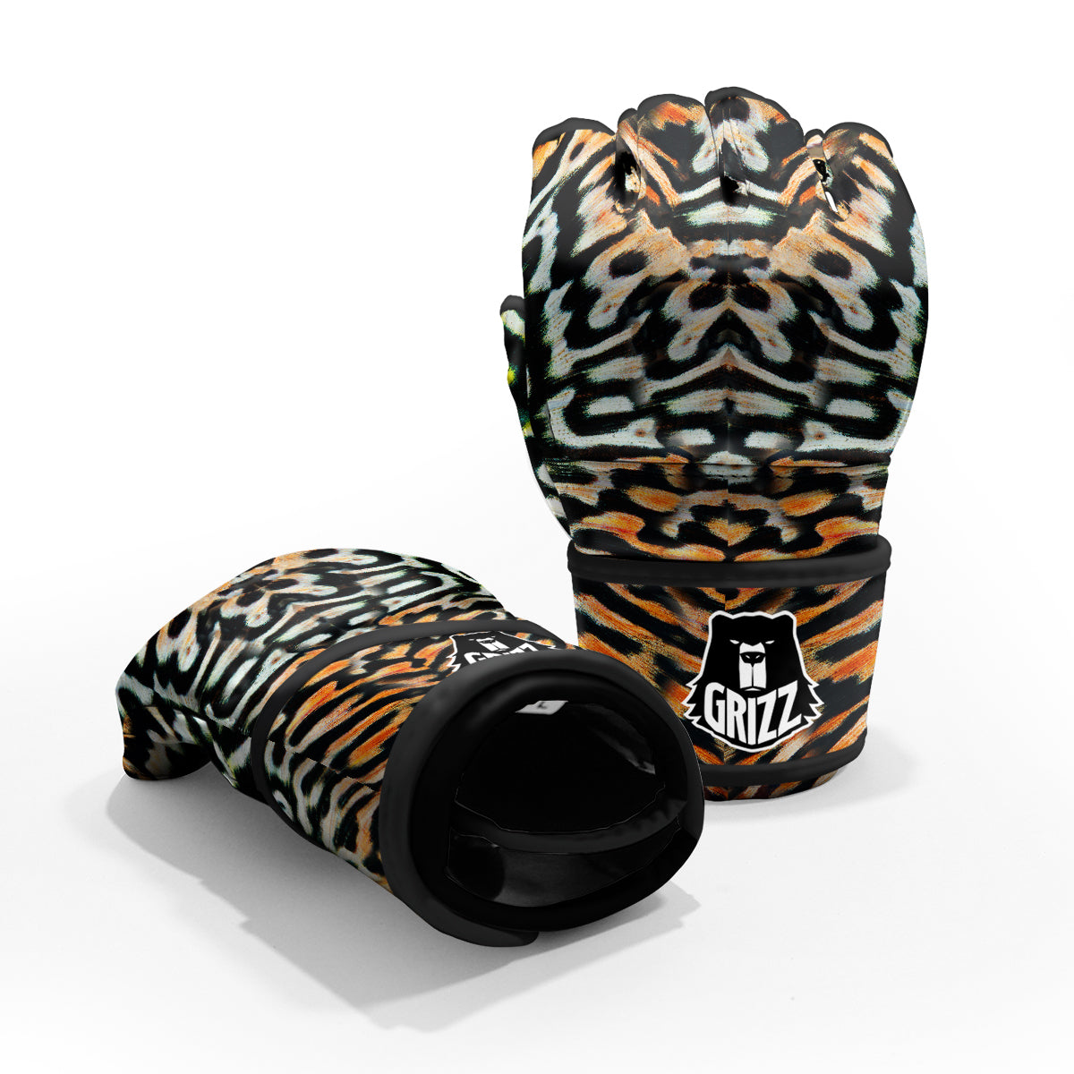 Butterfly Wing Skin Orage Print MMA Gloves-grizzshop