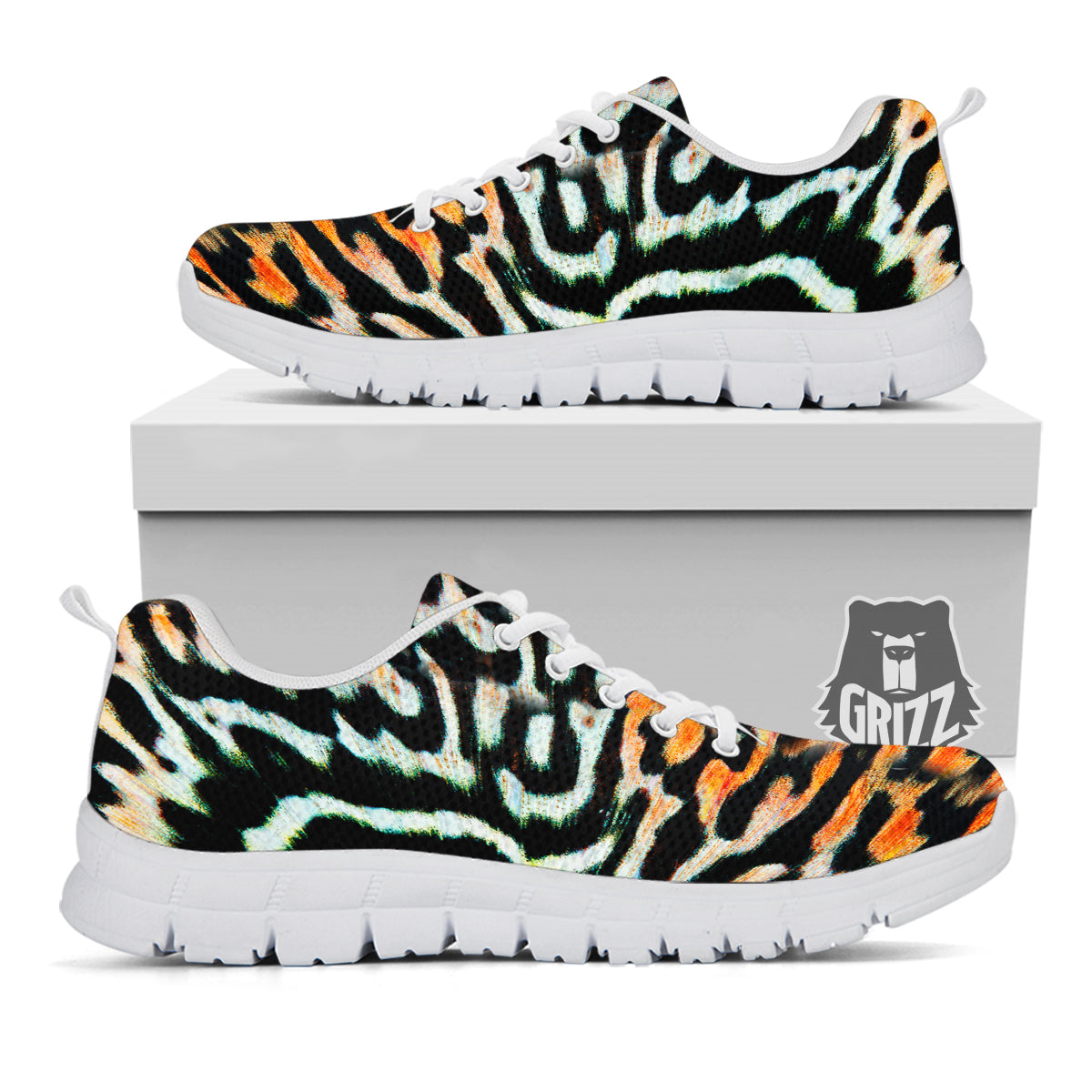 Butterfly Wing Skin Orage Print White Sneaker-grizzshop