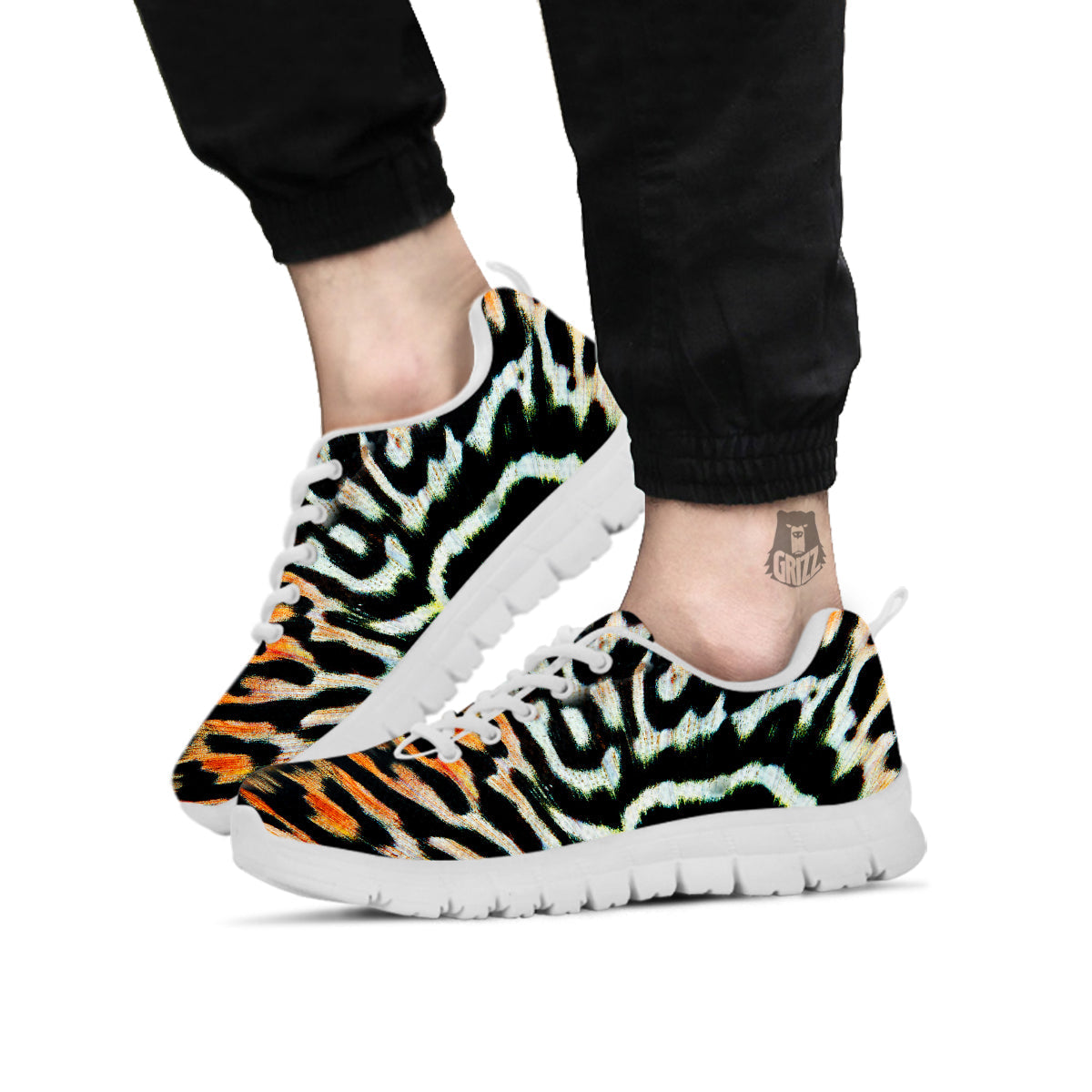 Butterfly Wing Skin Orage Print White Sneaker-grizzshop