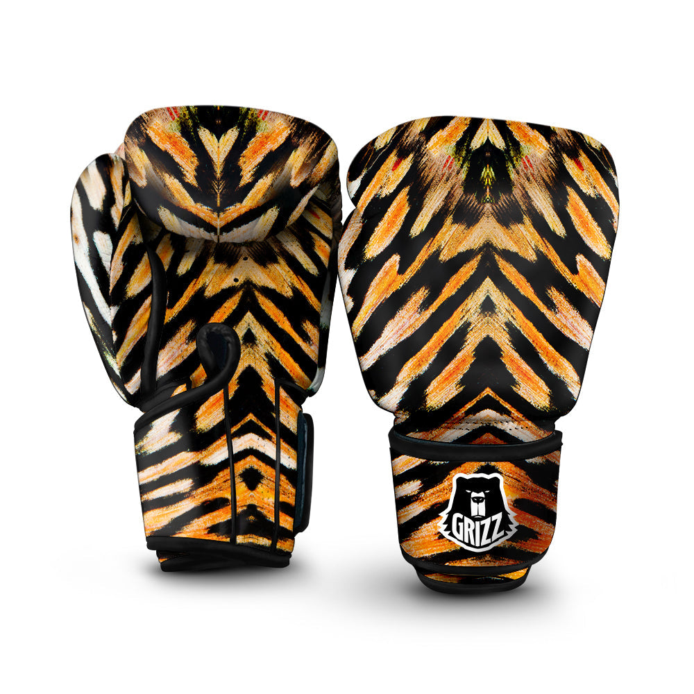 Butterfly Wing Skin White Orange Tiger Print Boxing Gloves-grizzshop