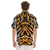 Butterfly Wing Skin White Orange Tiger Print Men's Short Sleeve Shirts-grizzshop