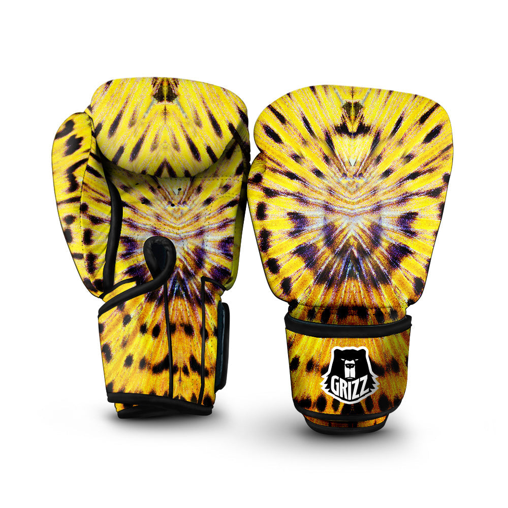 Butterfly Wing Skin Yellow Print Boxing Gloves-grizzshop