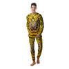 Butterfly Wing Skin Yellow Print Men's Pajamas-grizzshop