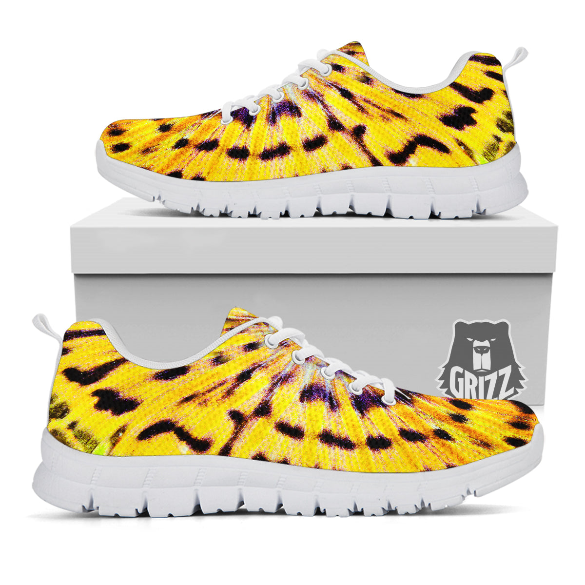 Butterfly Wing Skin Yellow Print White Sneaker-grizzshop