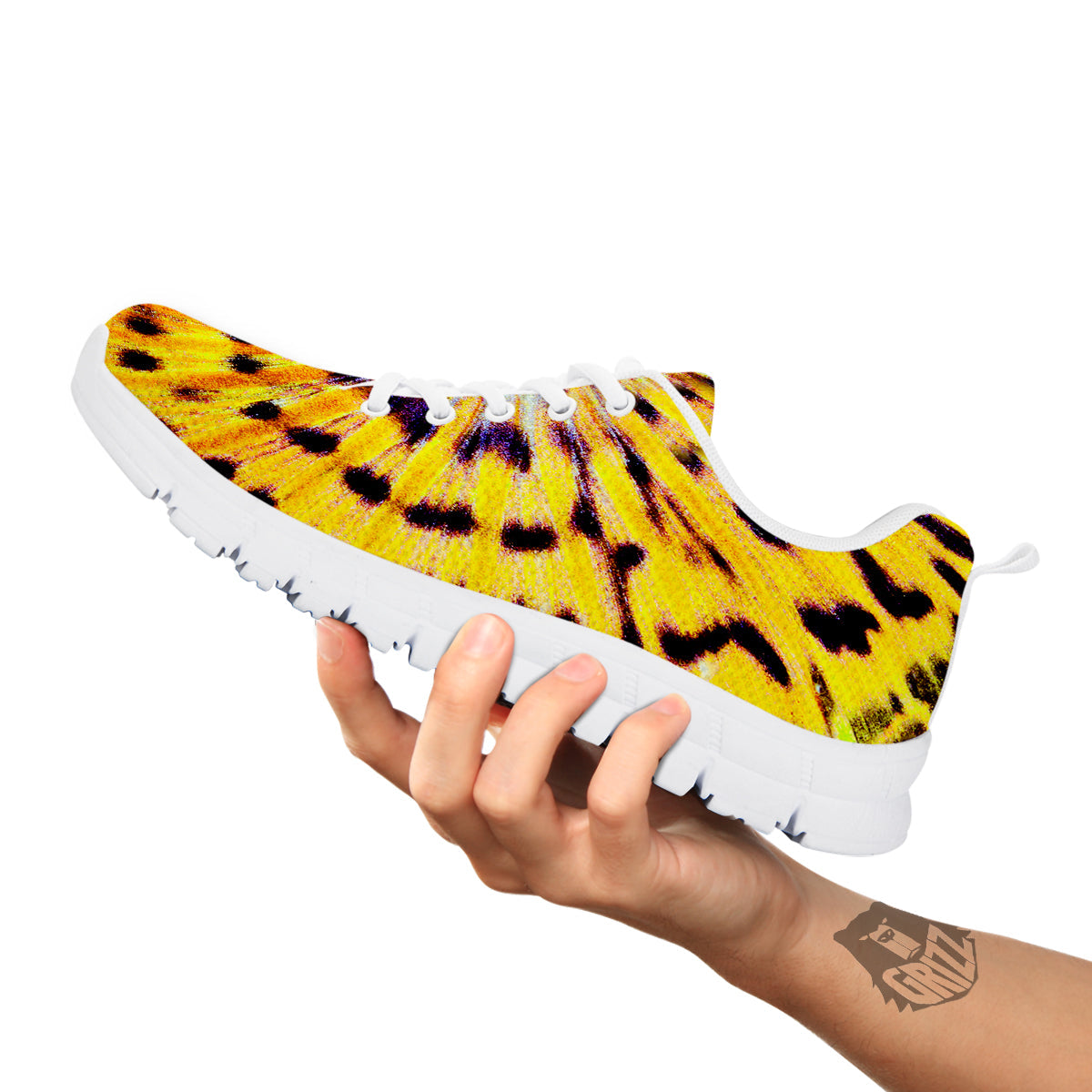 Butterfly Wing Skin Yellow Print White Sneaker-grizzshop