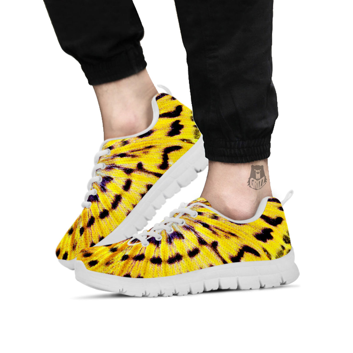 Butterfly Wing Skin Yellow Print White Sneaker-grizzshop