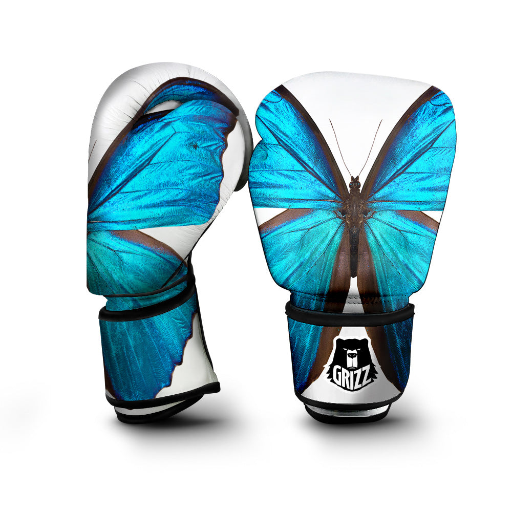 Butterfly Wings Blue Monarch Print Boxing Gloves-grizzshop