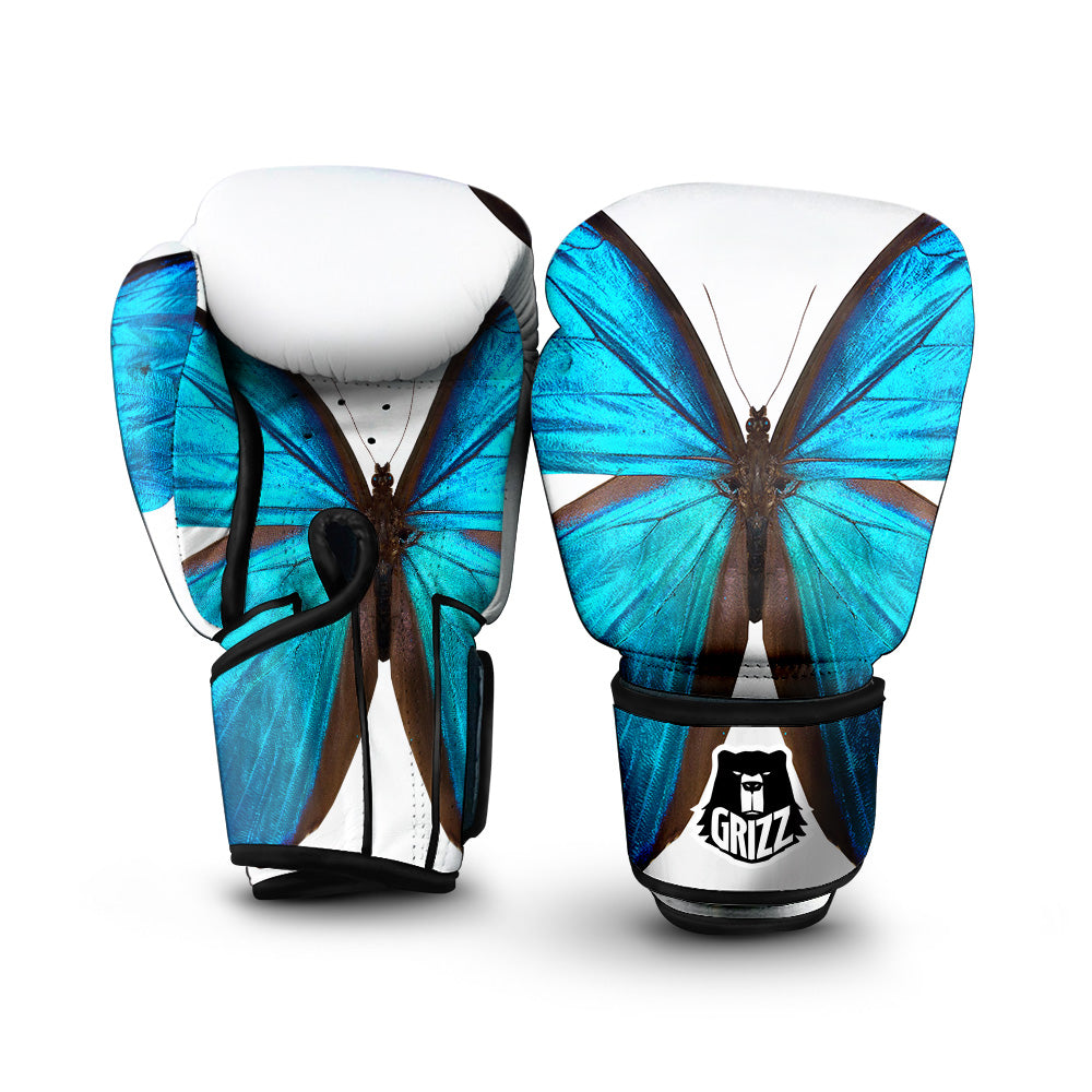 Butterfly Wings Blue Monarch Print Boxing Gloves-grizzshop