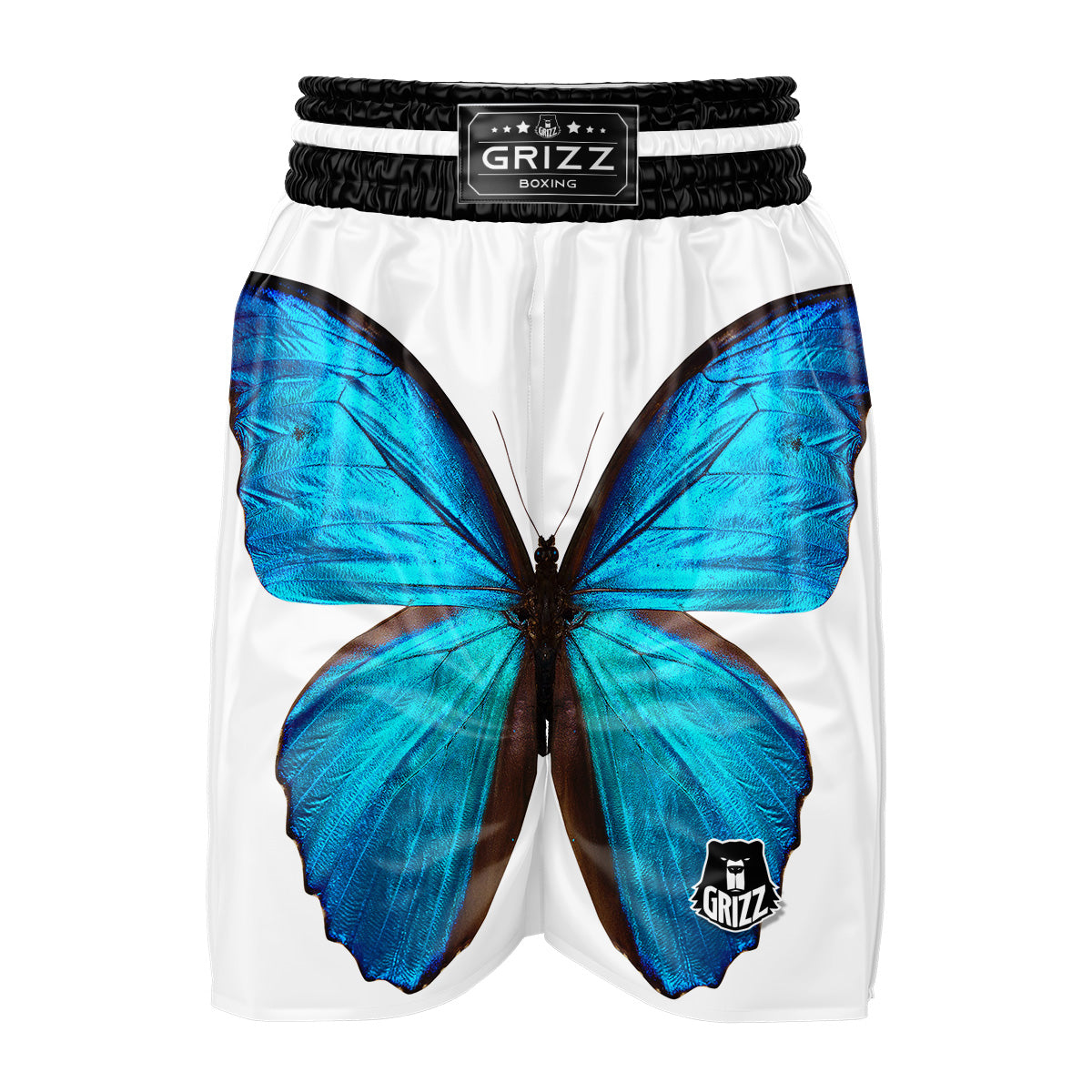 Butterfly Wings Blue Monarch Print Boxing Shorts-grizzshop