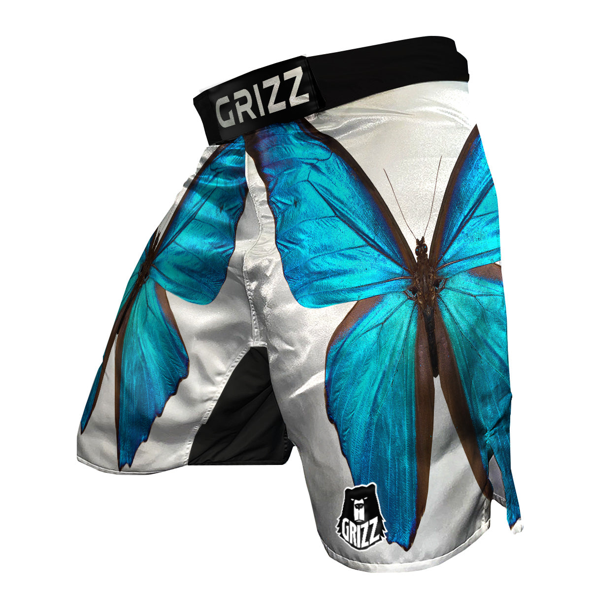 Butterfly Wings Blue Monarch Print MMA Shorts-grizzshop