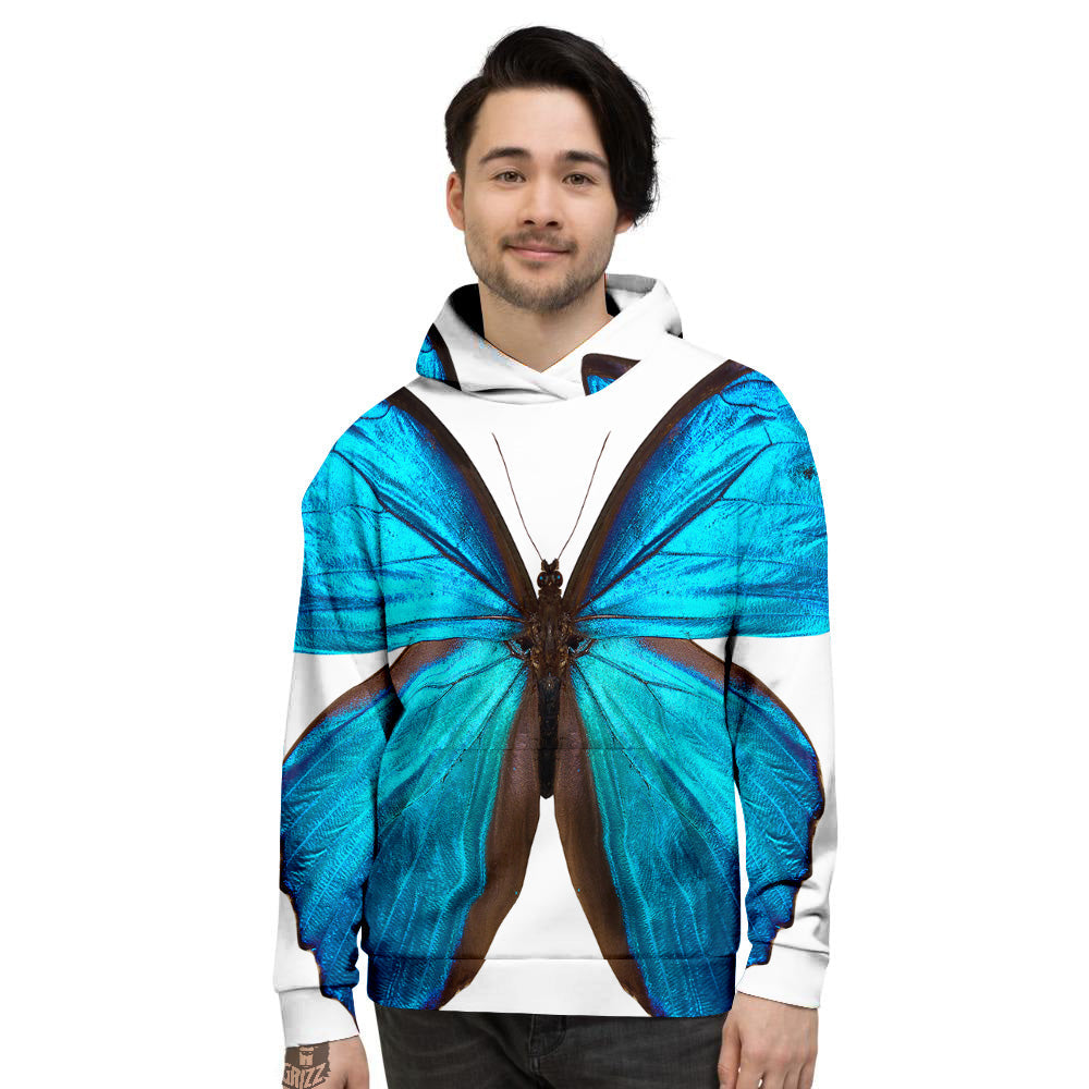 Butterfly Wings Blue Monarch Print Men's Hoodie-grizzshop