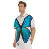 Butterfly Wings Blue Monarch Print Men's Short Sleeve Shirts-grizzshop