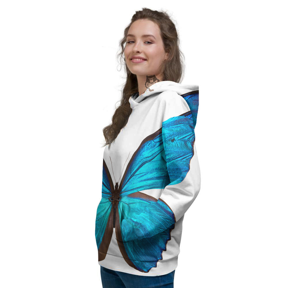 Butterfly Wings Blue Monarch Print Women's Hoodie-grizzshop
