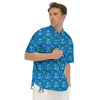 Butterfly Wings Blue Print Pattern Men's Short Sleeve Shirts-grizzshop