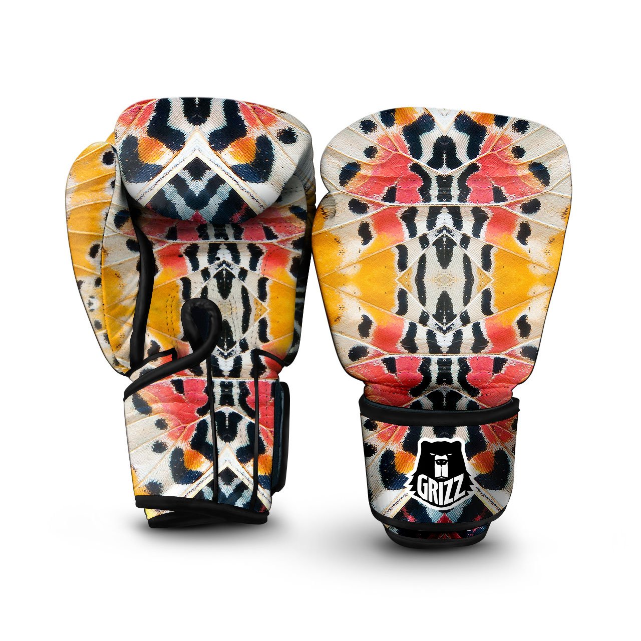 Butterfly Wings Orange Monarch Print Boxing Gloves-grizzshop