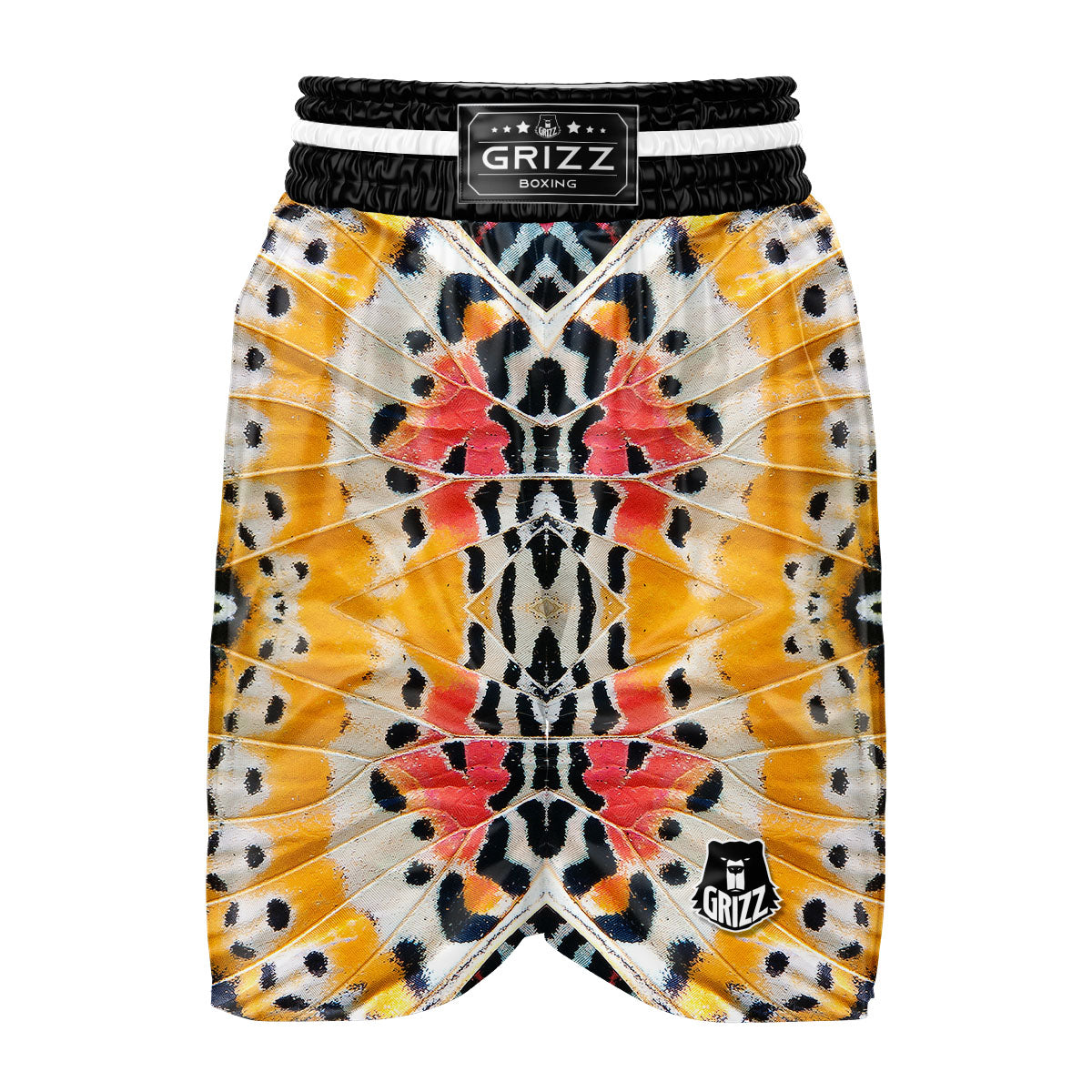Butterfly Wings Orange Monarch Print Boxing Shorts-grizzshop