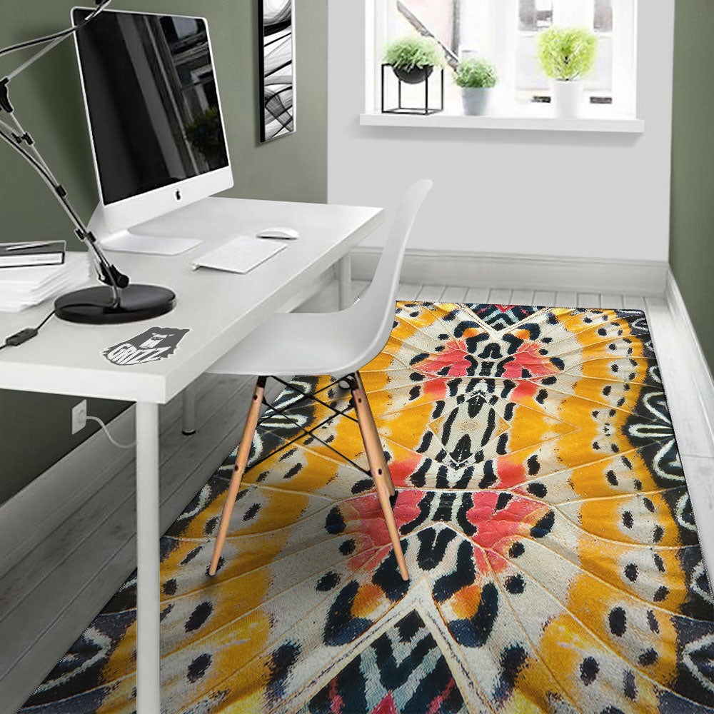 Butterfly Wings Orange Monarch Print Floor Mat-grizzshop