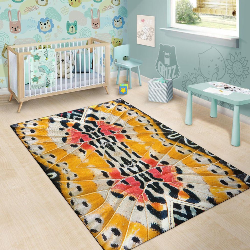 Butterfly Wings Orange Monarch Print Floor Mat-grizzshop